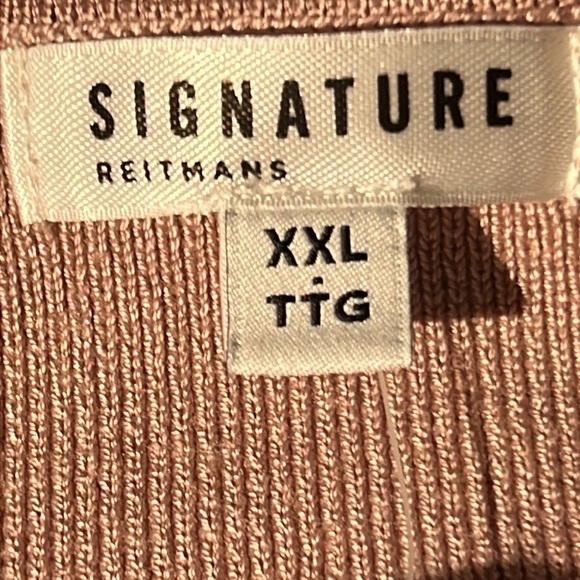 Reitmans Ribbed Top with Crossover Halter Neckline Blush Size XXL - Picture 7 of 8